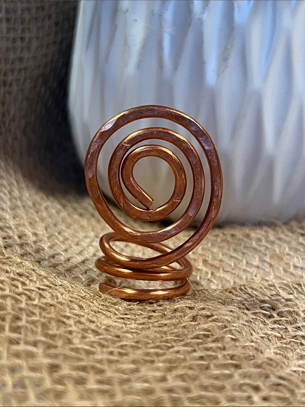 Copper Spiral Ring Sz 8 #E27